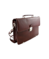 Brown leather briefcase with two inner compartments 112-2036-40