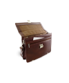 Brown leather briefcase with two inner compartments 112-2036-40