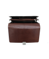 Brown leather briefcase with two large internal compartments 112-6003A-40