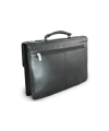 Black leather briefcase with three internal compartments 112-6004-60