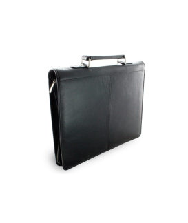 Black luxury leather zipper file A4 116-5051-60