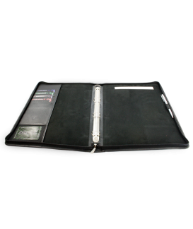 Black leather zippered A4 folder 119-0358-60