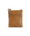 Light brown leather zipper handbag 212-3013-05