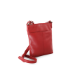 Red leather zipper handbag 212-3013-31