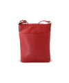 Red leather zipper handbag 212-3013-31