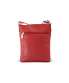 Red leather zipper handbag 212-3013-31