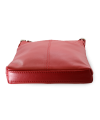 Red leather zipper handbag 212-3013-31