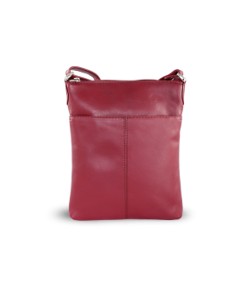 Burgundy leather zipper handbag 212-3013-34