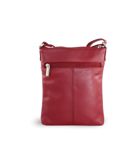 Burgundy leather zipper handbag 212-3013-34