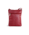 Burgundy leather zipper handbag 212-3013-34