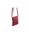 Burgundy leather zipper handbag 212-3013-34