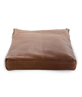 Dark brown leather zipper handbag 212-3013-47