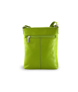Grüne Lederhandtasche mit Reißverschluss 212-3013-51