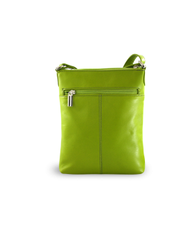 Green leather zipper handbag 212-3013-51