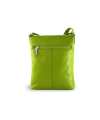 Green leather zipper handbag 212-3013-51