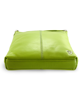 Green leather zipper handbag 212-3013-51