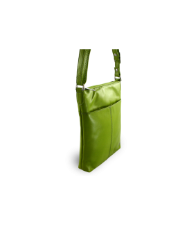 Green leather zipper handbag 212-3013-51