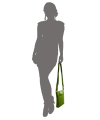 Grüne Lederhandtasche mit Reißverschluss 212-3013-51