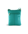 Türkise Lederhandtasche mit Reißverschluss 212-3013-53