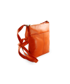 Orangefarbene Lederhandtasche mit Reißverschluss 212-3013-84