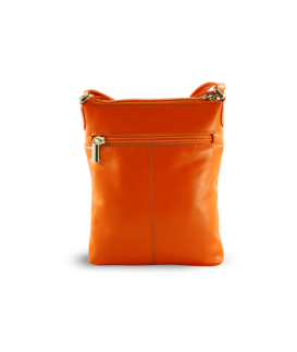 Orange leather zipper mini handbag 212-3013-84