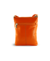 Orange leather zipper mini handbag 212-3013-84