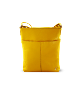 Yellow leather zipper handbag 212-3013-86