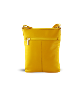 Yellow leather zipper handbag 212-3013-86