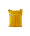 Gelbe Lederhandtasche mit Reißverschluss 212-3013-86