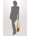 Yellow leather zipper handbag 212-3013-86