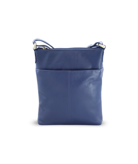 Blue leather zipper handbag 212-3013-97