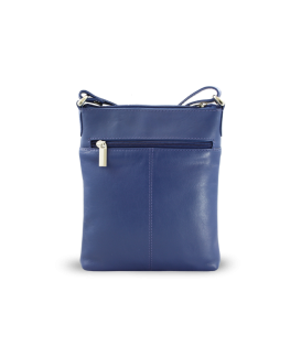 Blue leather zipper handbag 212-3013-97