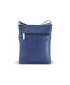 Blue leather zipper handbag 212-3013-97