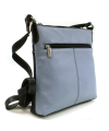 Schwarz-graublaue Lederhandtasche mit Reißverschluss 212-3014-60/25