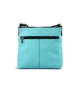 Black-light blue leather zipper handbag 212-3014-60/91