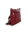 Burgundy-black leather zipper handbag 212-3015-60/34