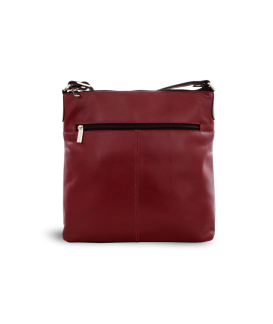 Burgundy-black leather zipper handbag 212-3015-60/34