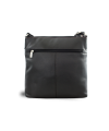 Burgunderrot-schwarze Lederhandtasche mit Reißverschluss 212-3015-60/34