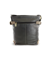 Black leather zipper handbag 212-5713-60