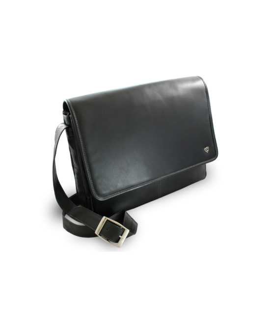 Black leather laptop bag 212-6118-60