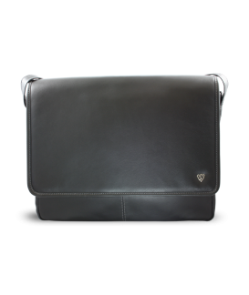 Black leather laptop bag 212-6118-60