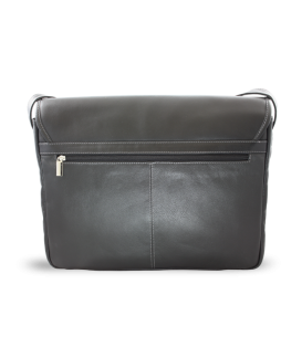 Black leather laptop bag 212-6118-60