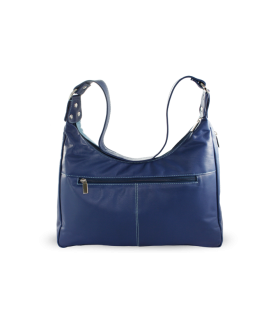 Blue women's leather handbag in the shape of gondola 212-6803S-M97