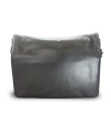 Black leather flap handbag 213-1195-60