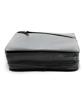 Black leather flap handbag 213-4005-60