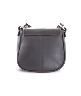 Black leather flap handbag 213-5711-60/31