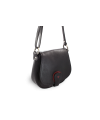 Black leather flap handbag 213-5711-60/31