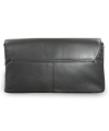 Black leather clutch bag with short strap 214-1022-60