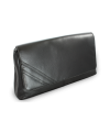 Black leather clutch bag with short strap 214-1022-60