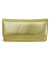 Gold leather clutch bag with strap 214-4071-02